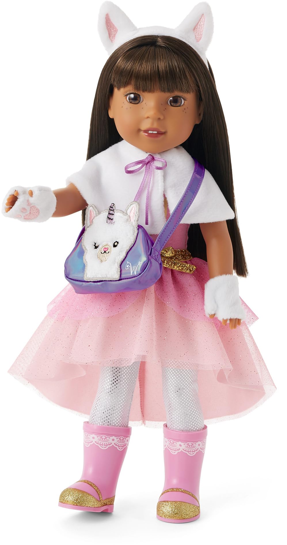 American Girl WellieWishers 14.5-inch Doll Accessories Magical Llamacorn with Shawl, Gloves, and Purse, For Ages 4+