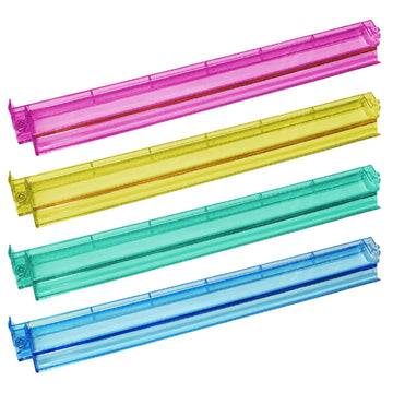 LinaLife 4Pcs Colorful Mahjong Rulers Mahjong Rack Set Multicolor Mahjong Rack Pushers Acrylic Tile Holders for American Mahjong, Game Nights, Clubs