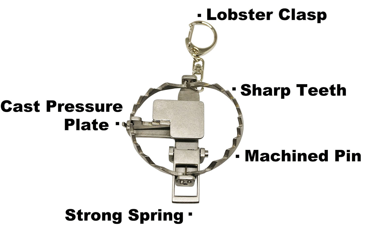 Trappy - The Original MINI Bear Trap Keychain That Works - Silver,1 Pack