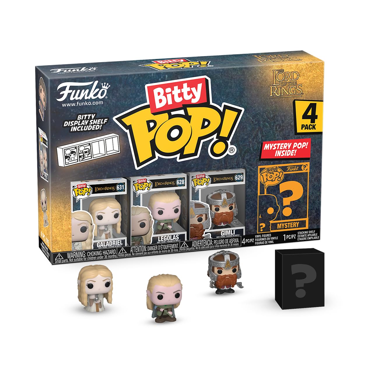 Funko Bitty POP! Lord of The Rings - Galadriel, 4-Pack and A Surprise Mystery Mini Figure - 0.9 Inch (2.2 Cm) - Lord of The Rings Collectable