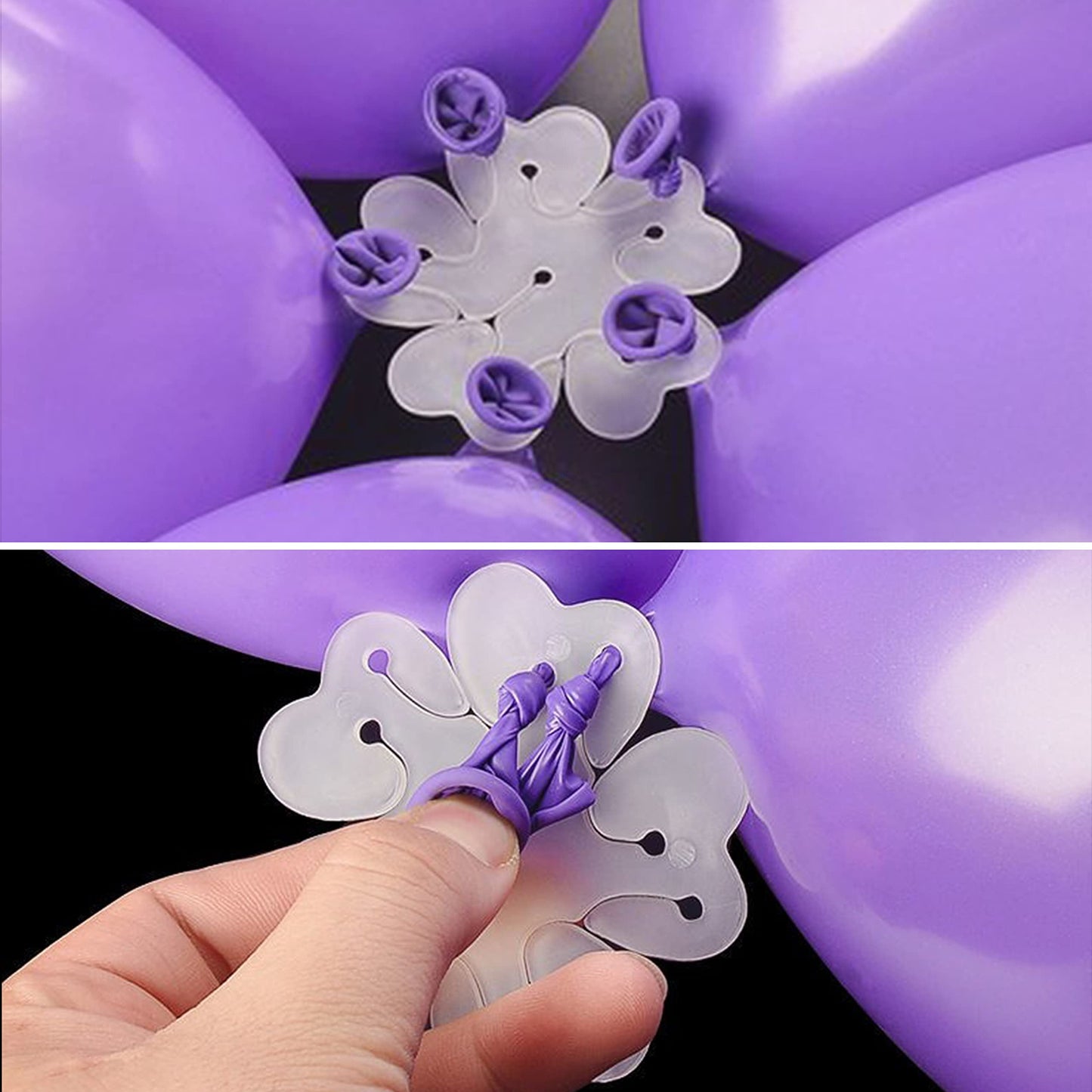 100 Pieces Flower Balloon Clips Balloons Holder Balloon Arch Clips for Baby Shower Wedding Event Decorations Birthday Party Supplies (Flower Style)