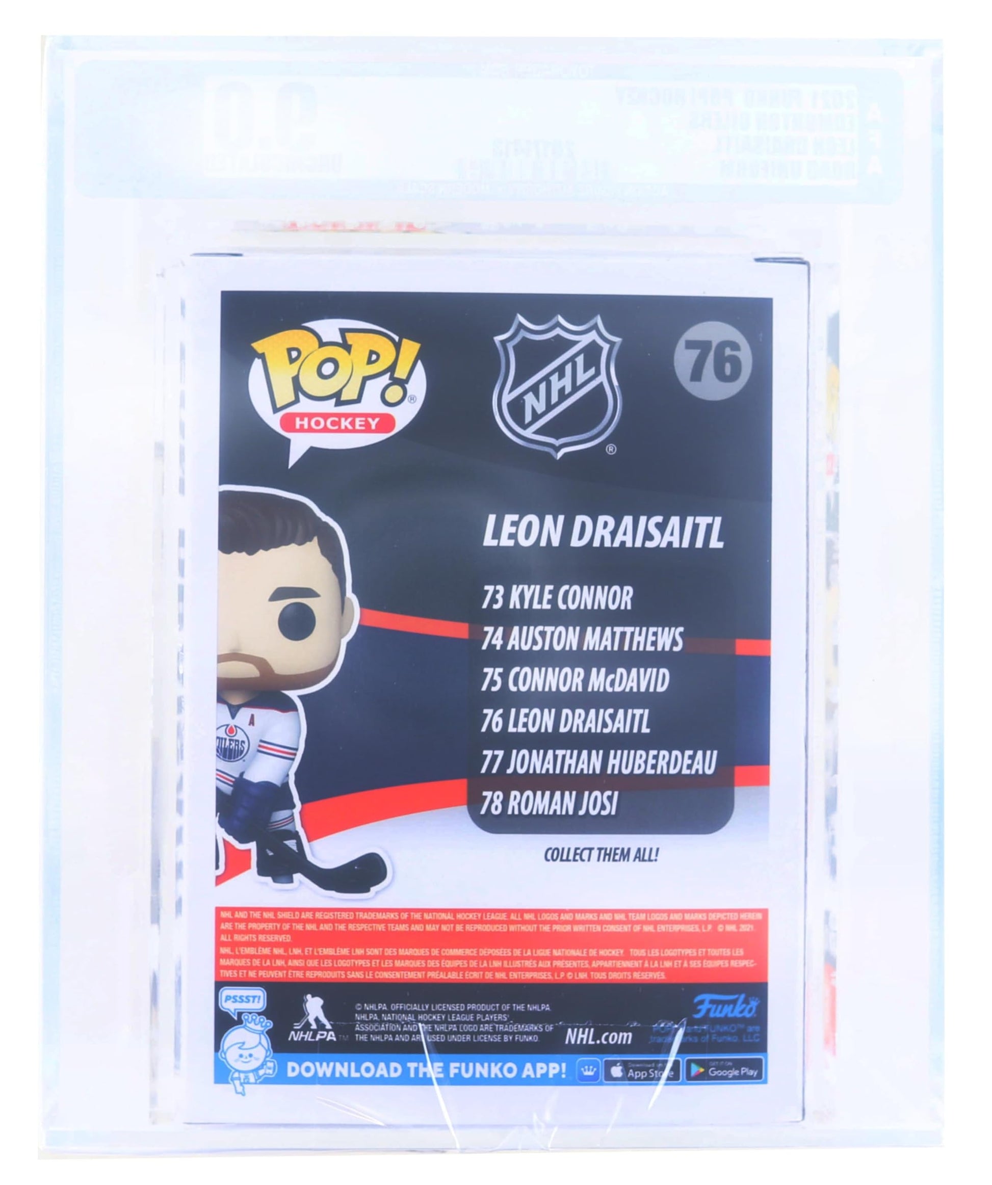Funko Edmonton Oilers NHL POP | Leon Draisaitl (Road Uniform) | Rated AFA 9.25