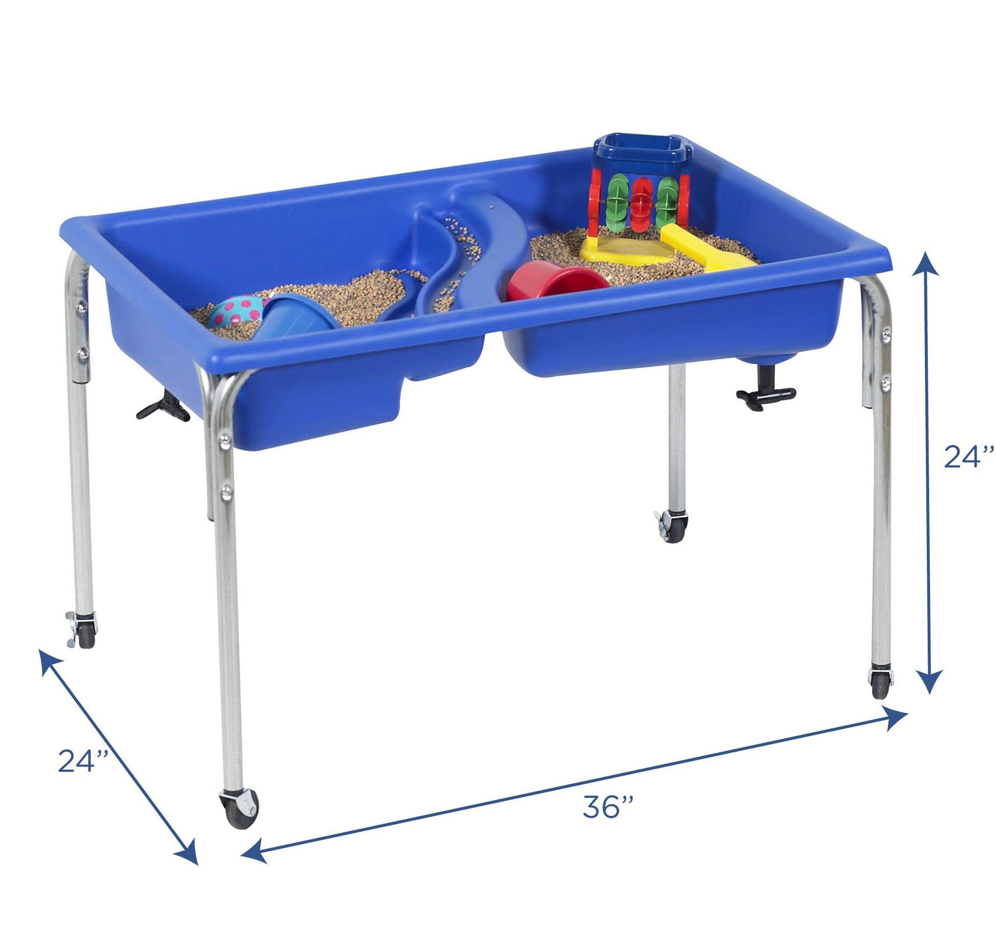 Children's Factory Neptune 24" Large Sensory Table, Sandbox with Lid, Water Table for Kids Blue