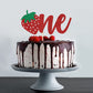 Red Glitter Strawberry One Cake Topper, Berry 1st Birthday/A Sweet Little Berry is on the Way, StrawberryThemed Baby's 1st Birthday Baby Shower Party