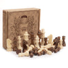 AMEROUS Wooden Chess Pieces Only, Staunton Style Wood Chessmen with 3.15" King - Storage Bag - Gift Packed Box, Tournament Chess Game Pawns