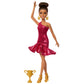 Barbie Ballroom Dancer Fashion Doll with Red Ruffle Dress, Dancing Shoes & Brown Styled Hair, Dancing Trophy Accessory