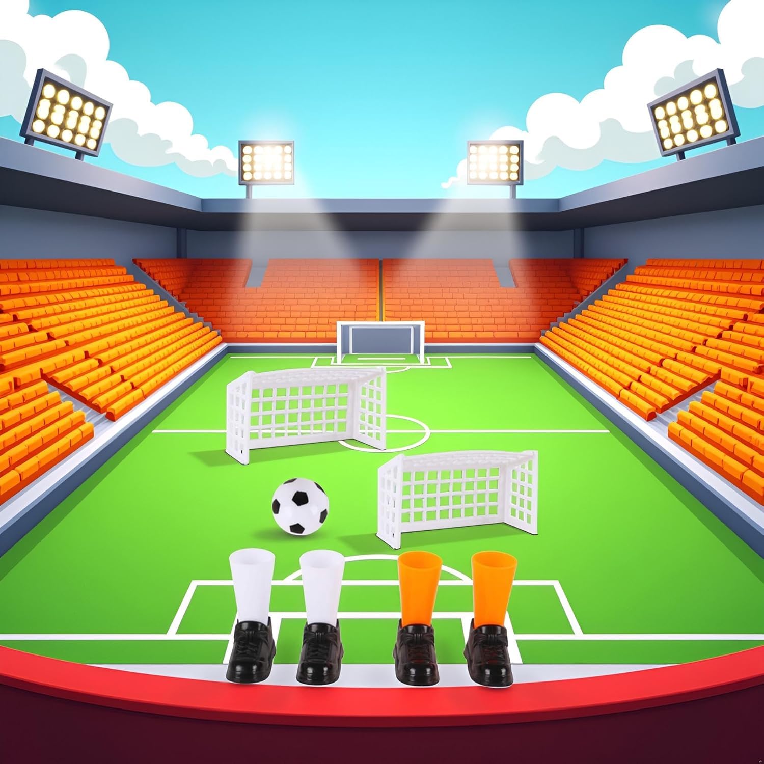 1 Set Finger Soccer Game Finger Footballs Match Funny Finger Table Game Set with Two Goals for Fans Club Party
