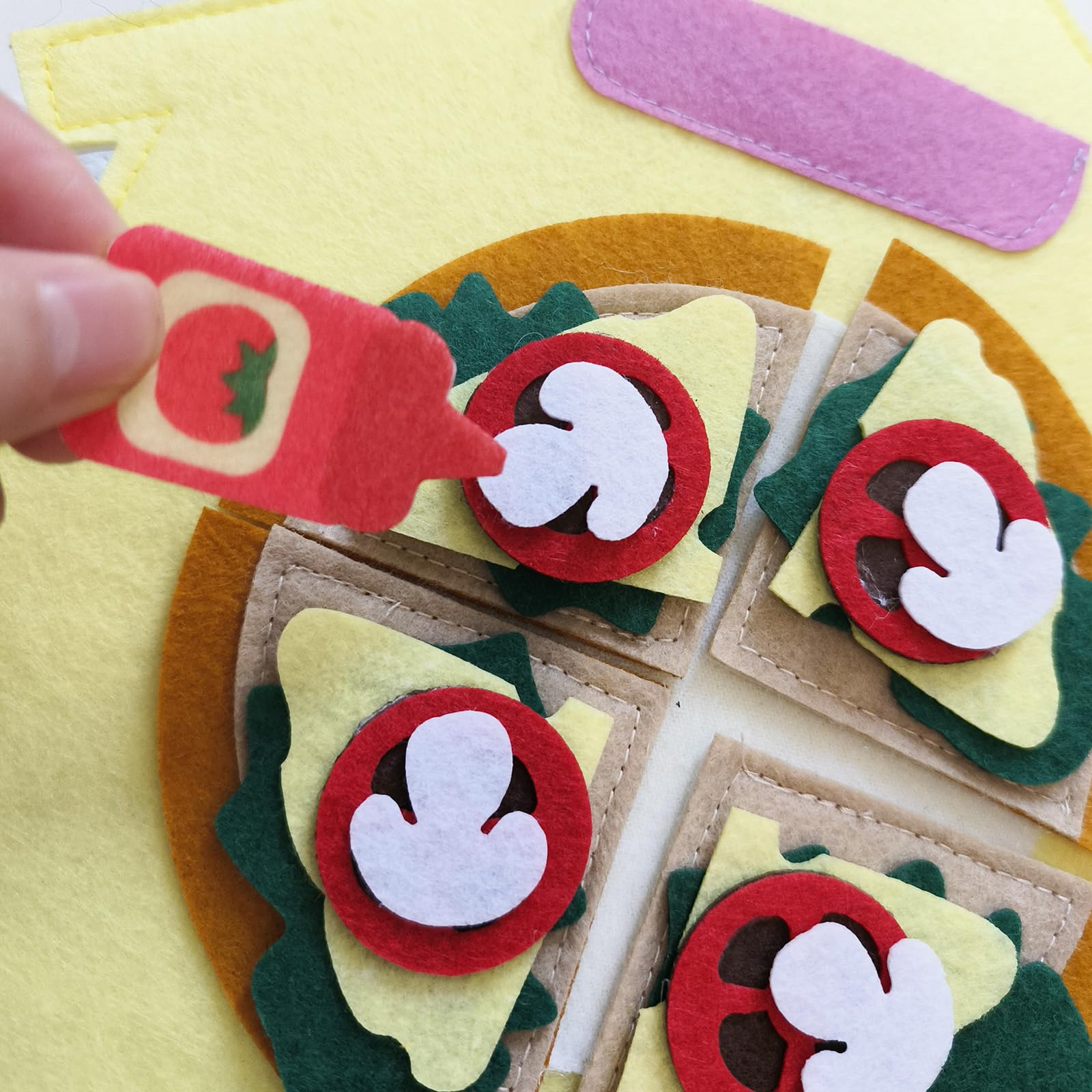 MOVEBO Quiet Book for Toddlers 1-3,Fun Interactive Busy Book with Cooking,Fishing,Planting,Pizza Making & Dinner Prep - Montessori Toy (Kitchen Story)