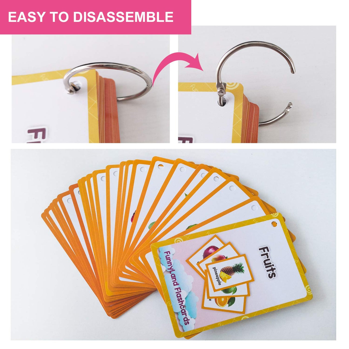 21PCS/Set Fruit Kids Gifts English Flash Cards Pocket Card Educational Learning Baby Toys for Children Pre-Kindergarten