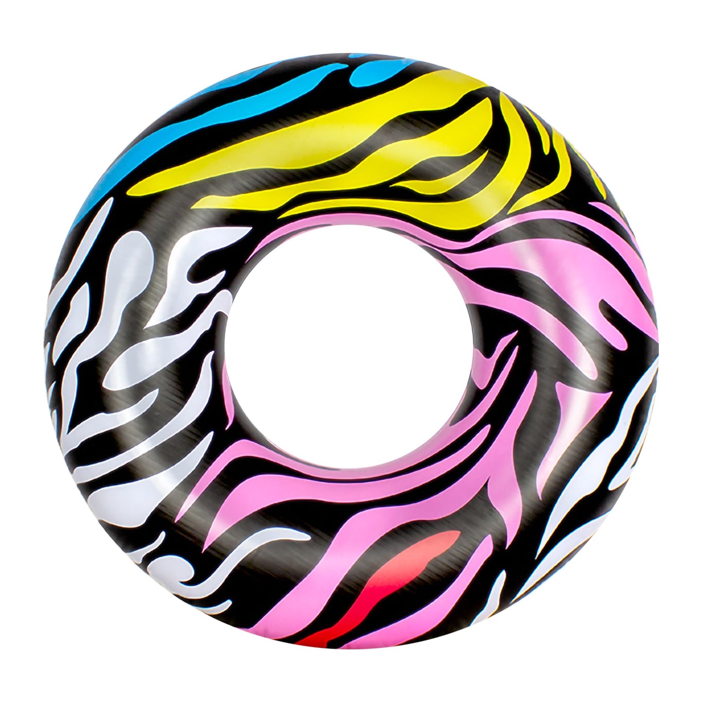 39" Multi-Color Zebra Stripes Inflatable Inner Tube Ring Float