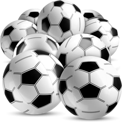 Inflatable Soccer Balls (Pack of 12) 16-inch, Soccer Party Beach Balls Bulk