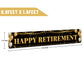 ANATANOWOR Large Happy Retirement Banner, Black and Gold Retirement Banner Sign, Party Decorations Supplies (9.8x1.6ft)