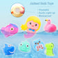 yoliyogo Animal Bath Toy Floating Auto Flashing Early Learning Toy Package with 8 Pcs Dinosaur Shark Flamingo Mermaid Etc Bathtub Shower Set Gift