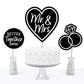 Big Dot of Happiness Mr. and Mrs. - Black and White Wedding or Bridal Shower Centerpiece Sticks - Table Toppers - Set of 15