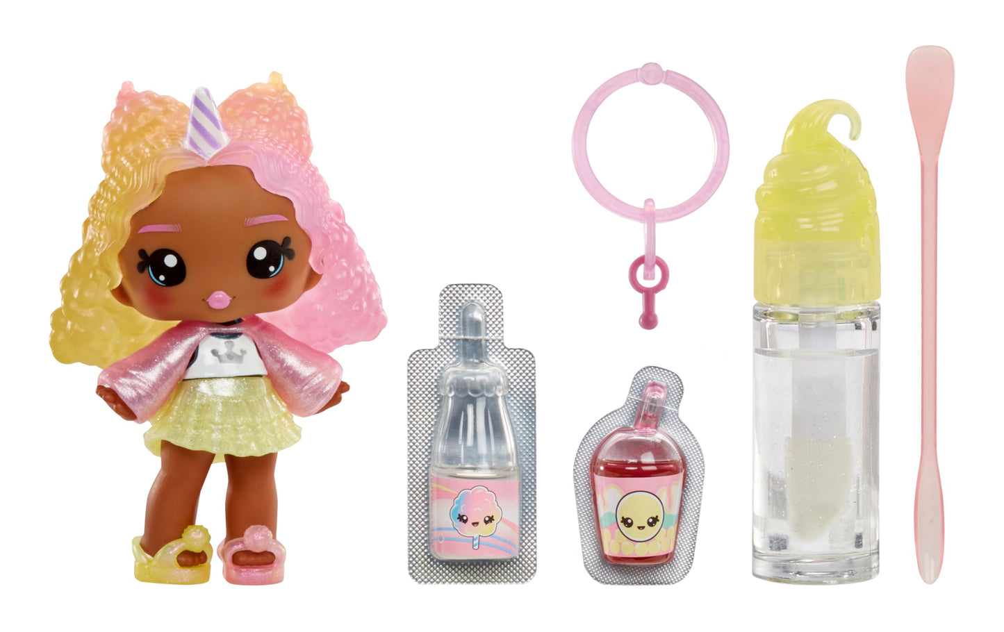 Yummiland Lip Gloss Doll - Nia Candy Fluff, with DIY Lip Gloss Kit, Ages 4+