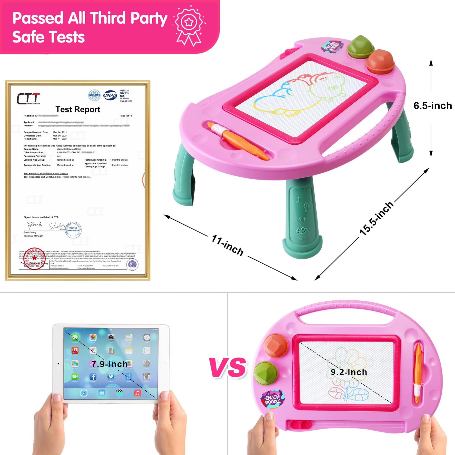 Toys for 2-4 Year Old Girls,Magnetic Drawing Board,Toddler Toys for Girls Age 2 3,Erasable Doodle Board for Kids,Learning Toy for Toddler 2 3 4 5,Gift