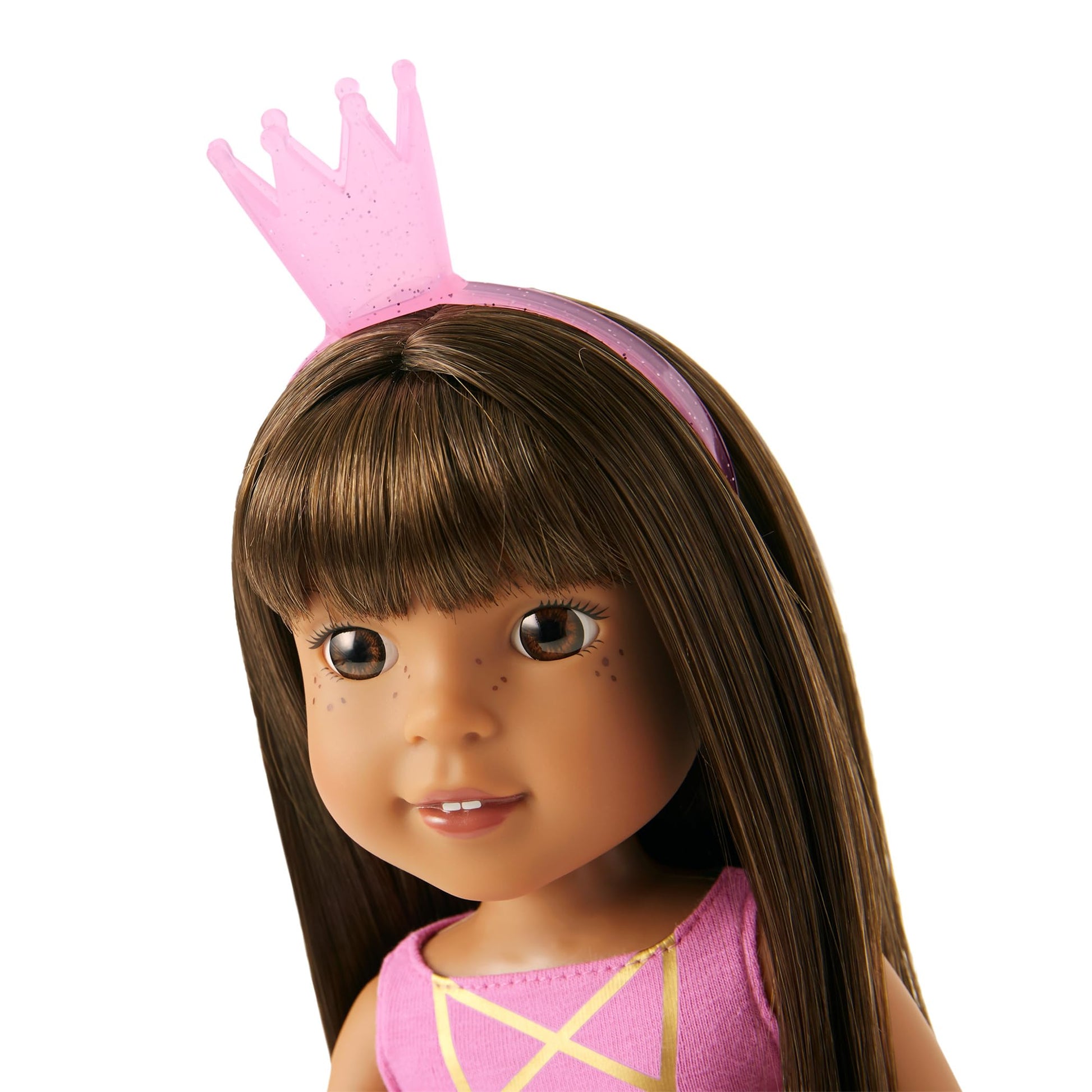 American Girl WellieWishers 14.5-inch Ashlyn Doll with Pink Leotard, Glitter Skirt, Headband, and Boots, For Ages 4+