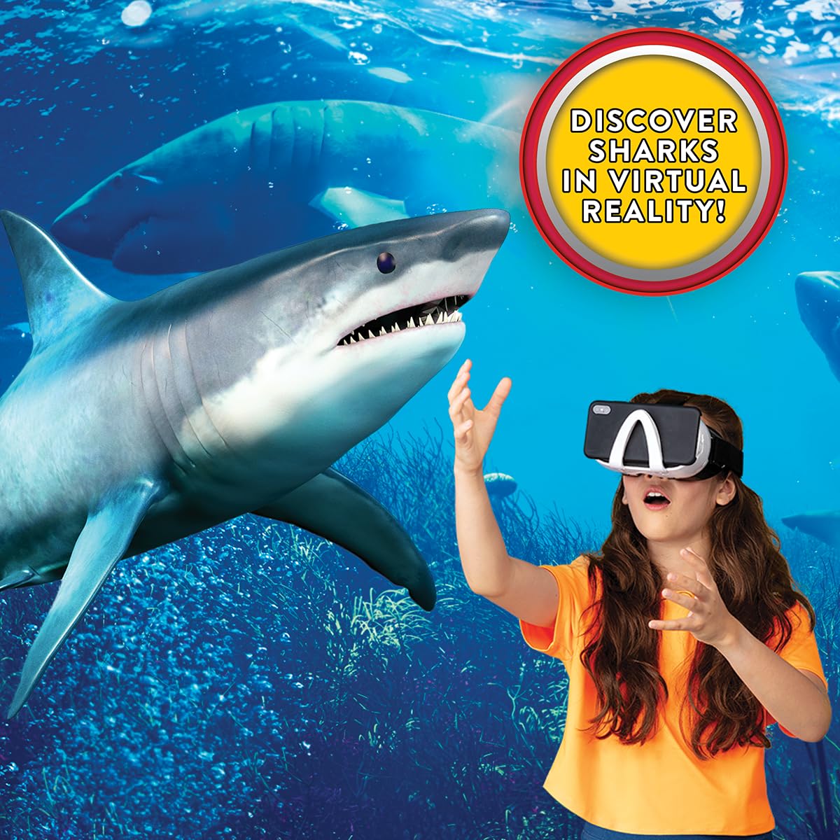 Abacus Brands STEAM Shark Lab VR - Illustrated Interactive VR Book and STEAM Learning Activity Set - for Ages 8 and Up