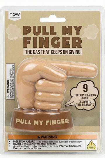 NPW Pull My Finger Novelty Sound Machine - Funny Office Desk Toy, Stress Relief Prank Gift for Work & Home (9 Hilarious Fart Sounds)