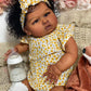 Hengluck Realistic Reborn Baby Dolls Black Girl 24 Inch Baby Soft Body Lifelike African American Newborn Baby Dolls Girl Looks Like a Real Baby Kids