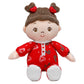 Baby Starters Large 13 inch Soft Baby Doll with Printed Pajamas, Brunette Ruby, Red