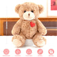 ABEARCAR Red Heart Teddy Bear Stuffed Animals,Soft Cute Teddy Bear Plushies Toy - Valentine's Day, Christmas for Kids Girlfriend