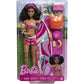 Barbie HPL69 Surf Doll Articulated Mannequin Brown Surfboard Puppy Themed Accessories Children's Toy from 3 Years