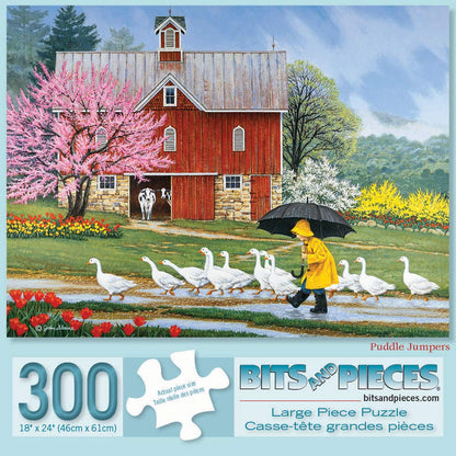 Bits and Pieces Jigsaw Puzzles for Adults 300 Pieces - Puddle Jumpers
