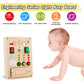 Falecha Busy Board Montessori Toys for 1 Year Old Led Button Push Toys Light Switch Preschool Learning Wooden Sensory for Toddlers 1-3 Baby Gifts