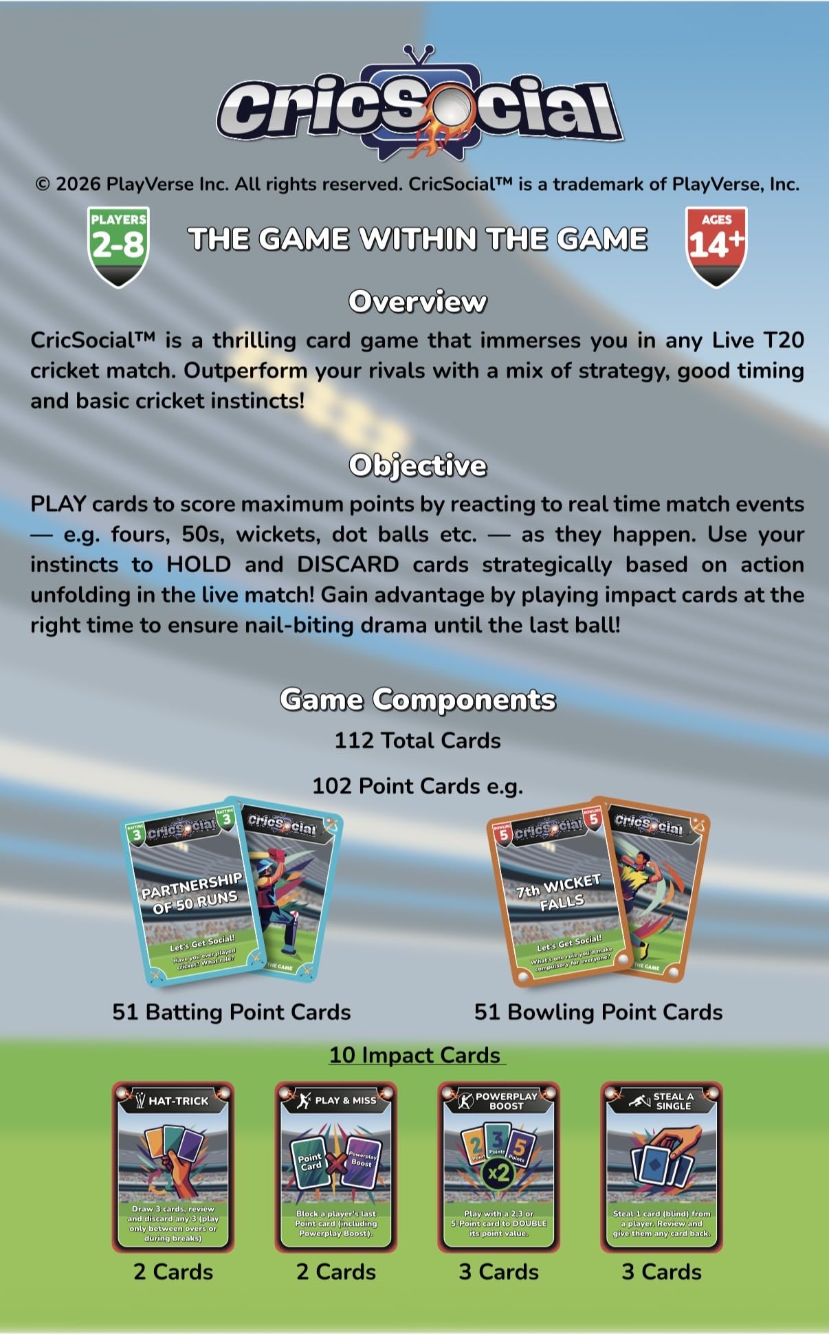CricSocial™ - The Ultimate Cricket-Based Card Game
