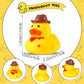 Deekin 24 Pcs Cowboy Rubber Ducks with Hat Western Mini Duckies for Wild West Party Favors Birthday Swimming Party Gift Favor,2.1 x 2 x 1.9 Inches
