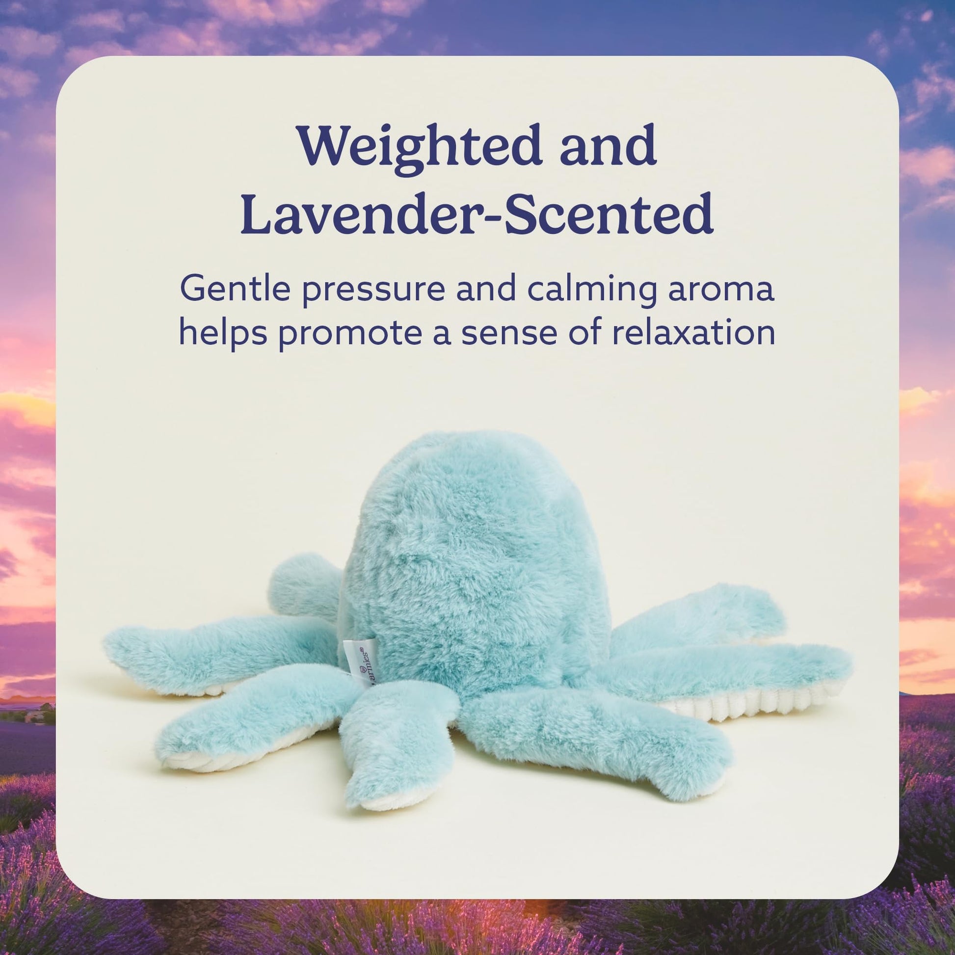 warmies Junior Microwavable & Weighted Stuffed Animals, Octopus - Heated Stuffed Animal Plushie for Warmth & Comfort - Cute Soft Plush Toys for Adults