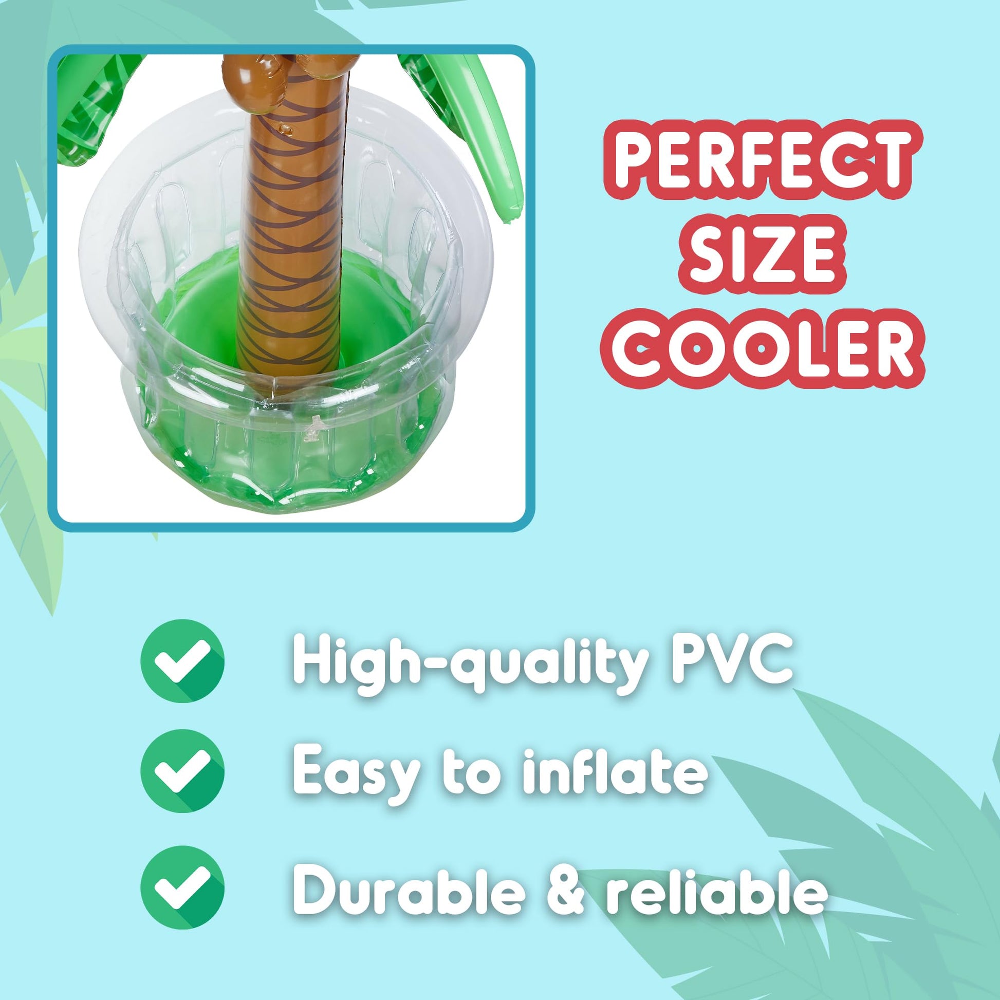 Inflatable Palm Tree Cooler 60" - Blow Up Palm Tree Luau Hawaiian Tropical Beach Theme Summer Swimming Pool Party Decorations - Outdoor Party Supplies