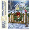 Bits and Pieces 1000 Piece Puzzles for Adults - Large 20" x 27" Jigsaw Puzzles 1000 Pieces Christmas Winter Scene, Random Die Cut, No 2 Pieces Alike