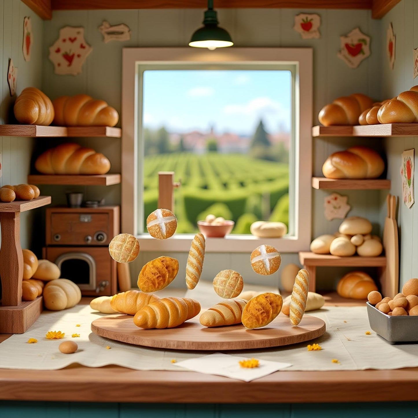 8 Pcs 1/12 Miniature Bread Set, Miniature Bread Dollhouse Decoration Accessories Resin Mix Bakery Bread Mini House Food Decoration Accessories