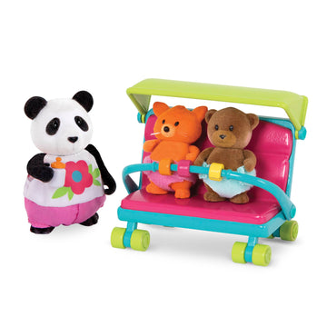Li'l Woodzeez Babysitter Set, 13-Piece Animal Dollhouse Playset, Playsets