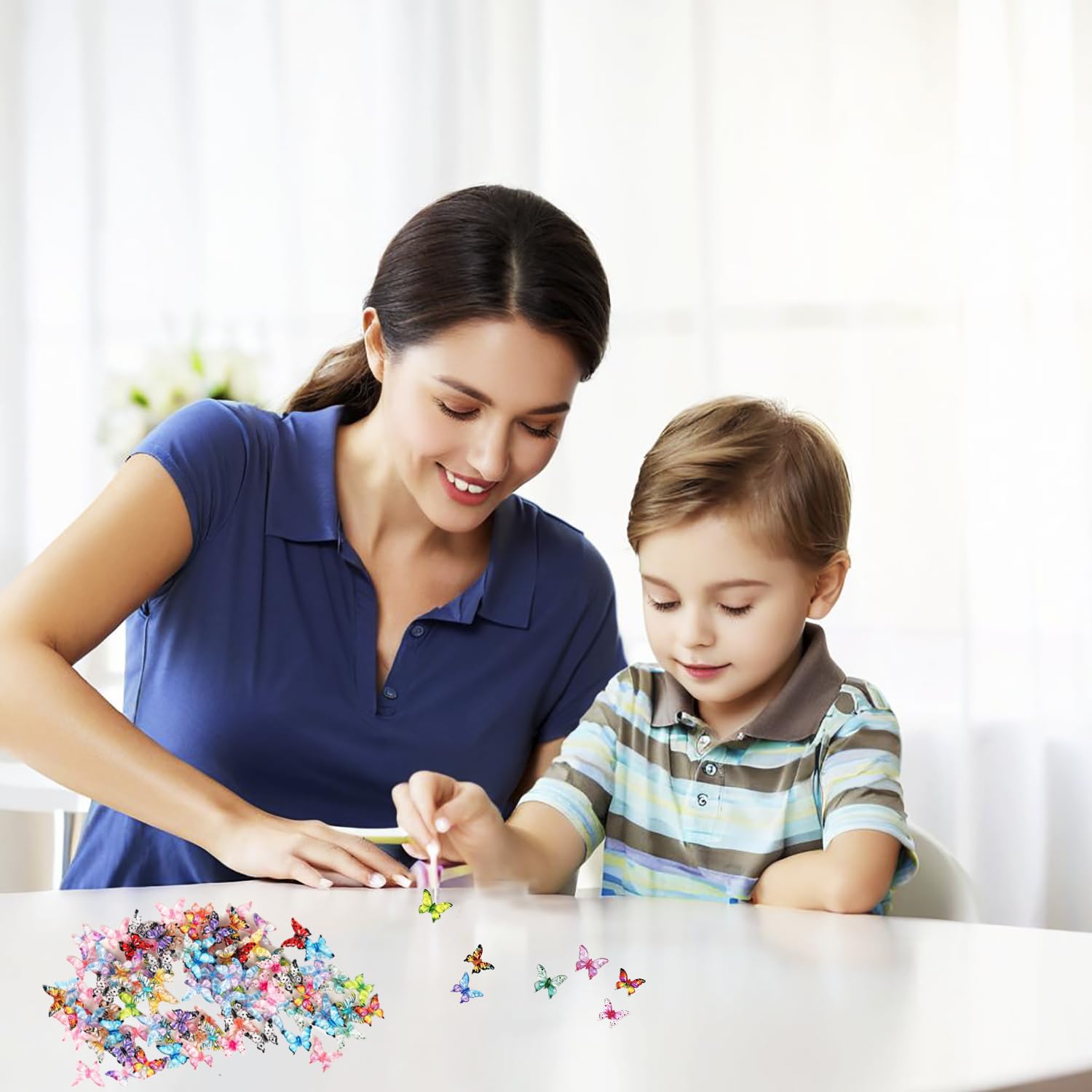220pcs Mini Resin Butterflies Miniature Small Butterflies to Hide Tiny Resin Animals Figures Ornaments for Micro Fairy Garden Landscape Dollhouse
