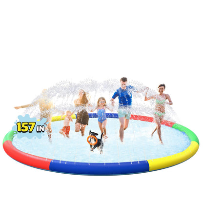 ODOSOLA 13 FT Large Splash Pad for Kids Ages 4-8, Non-Slip Baby Splash Pads for Toddlers, Oversized Kids Sprinklers for Yard, Heavy Duty Kid Pools