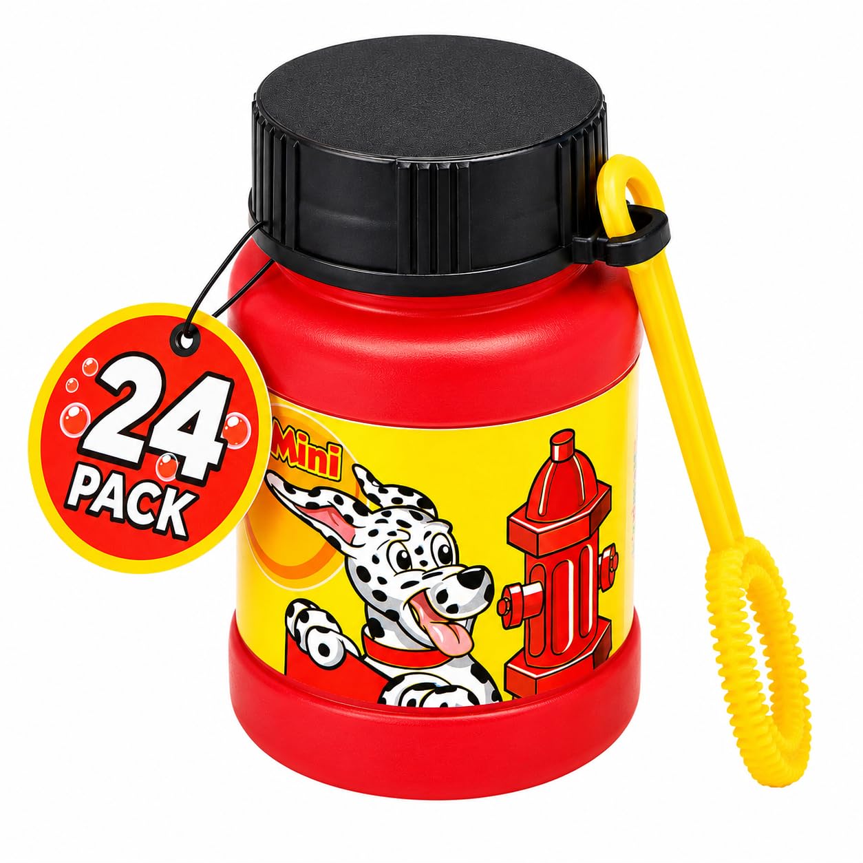 4E’s Novelty 24 Mini Bubbles Bulk - Bubbles for Kids, Firefighter Party Supplies, Fire Truck Theme, Dog Paw Themed Party Favors, Birthday Goodie Bags