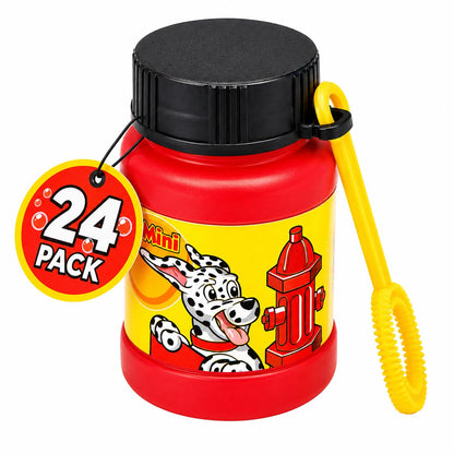 4E’s Novelty 24 Mini Bubbles Bulk - Bubbles for Kids, Firefighter Party Supplies, Fire Truck Theme, Dog Paw Themed Party Favors, Birthday Goodie Bags
