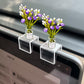 2 Pieces Realistic Miniature Flower Vases with Dark Purple Jasmine - Handmade 1:6/1:8 Scale Dollhouse Accessories, Fairy Garden Ornaments, DIY Craft