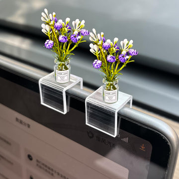 2 Pieces Realistic Miniature Flower Vases with Dark Purple Jasmine - Handmade 1:6/1:8 Scale Dollhouse Accessories, Fairy Garden Ornaments, DIY Craft