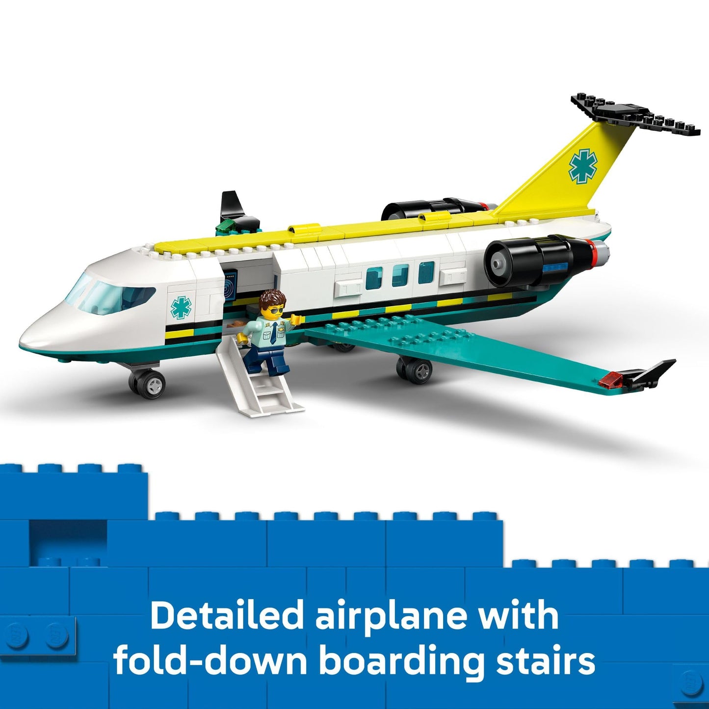 LEGO City Emergency Air Ambulance Airplane Building Toy for Kids - Pretend Play Rescue Airplane Model for Boys & Girls, Ages 6+ - Building Blocks