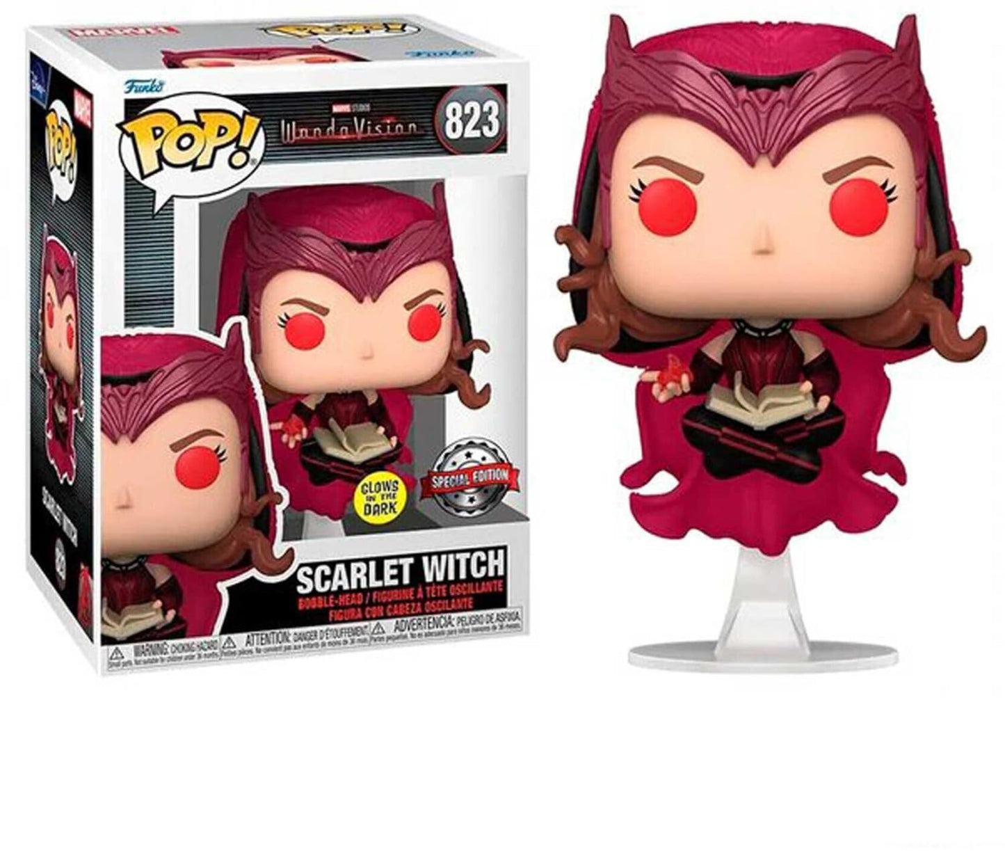 Funko Pop! 62345 Marvel Wandavision: Scarlet Witch (Glow in The Dark Special Edition) #823