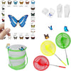 3 Pack Kids Telescopic Butterfly Fishing Net Set Extendable Anti Slip Bug Catching Kit with Box Cage Stickers Outdoor Toys