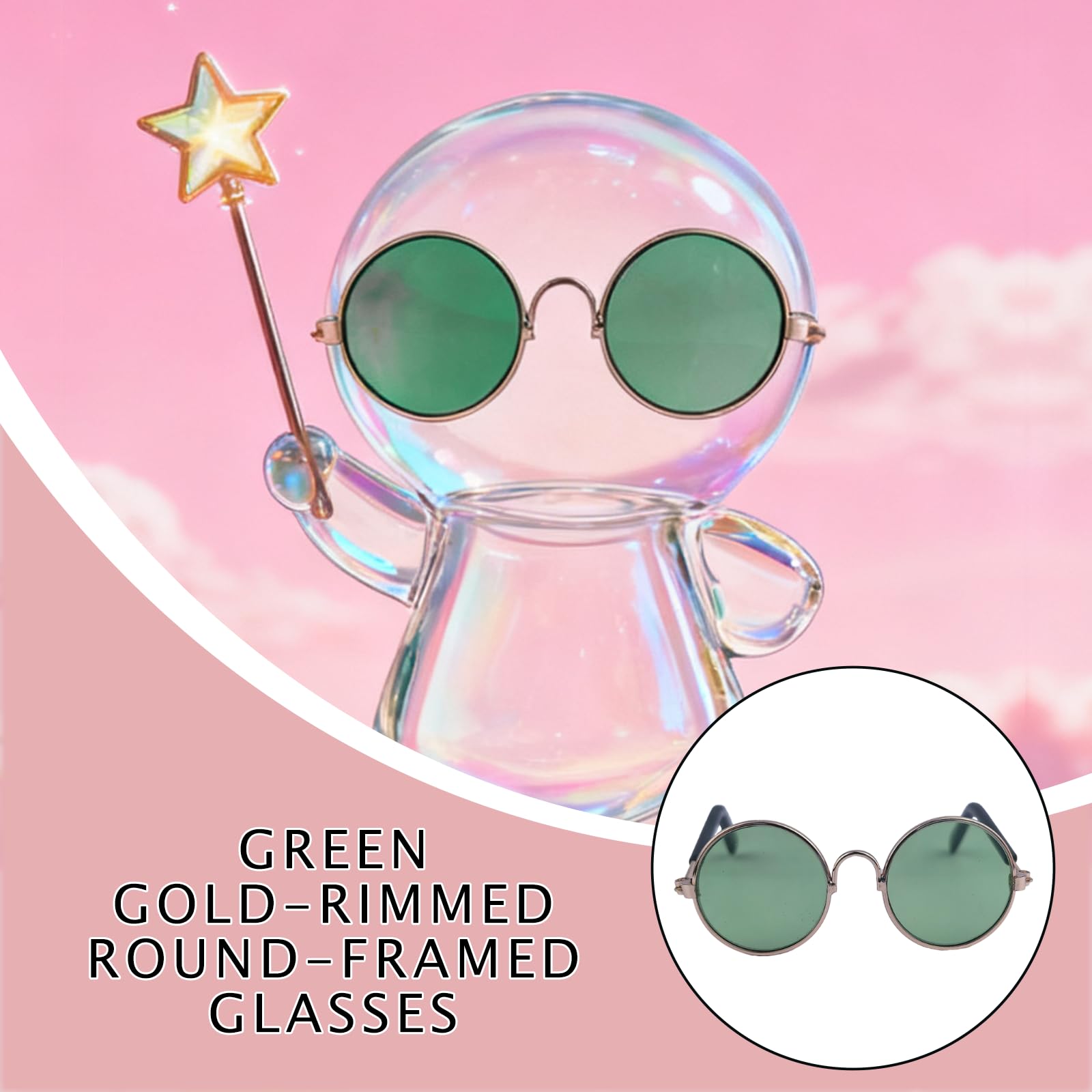 VPDSLABUBU Glasses for 17cm Doll(No Dolls), Set of 4 Mini Glasses for 3.94-6.7 Inch (10-17 cm) Dolls. Suitable Accessories for Many Doll