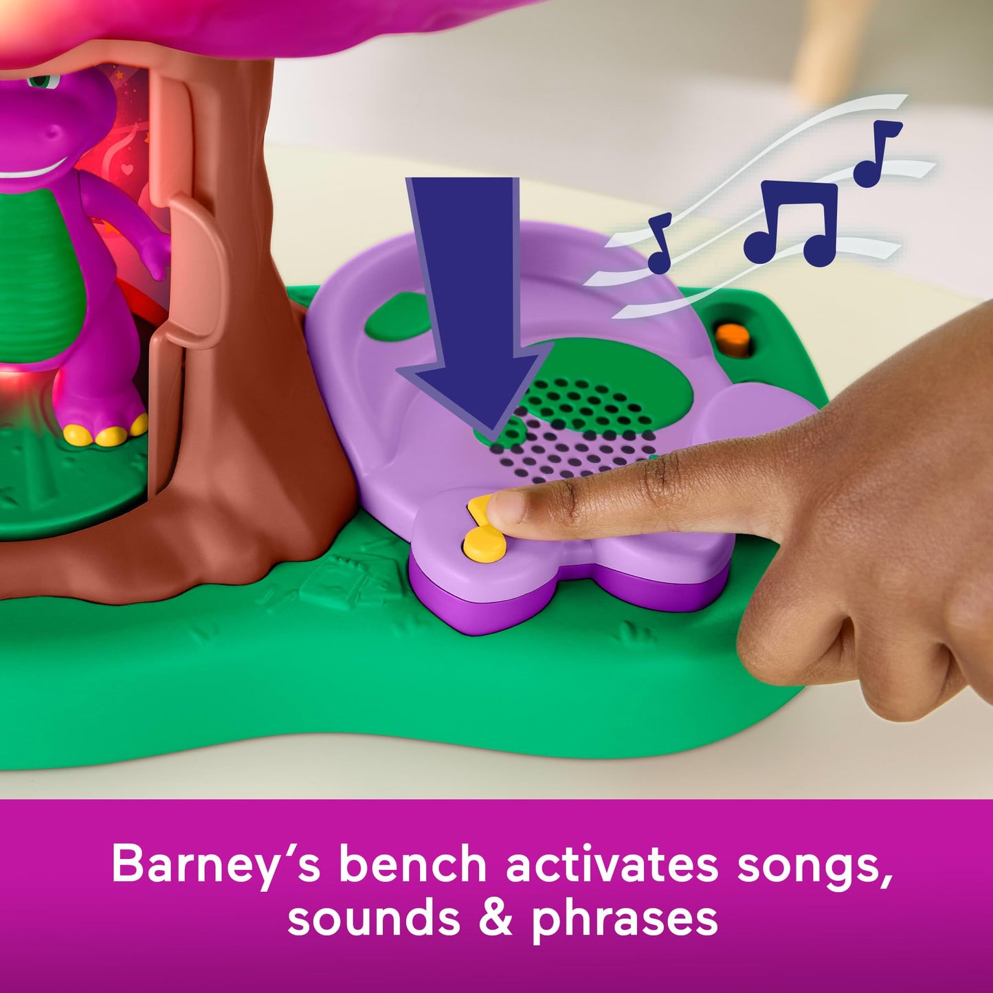 Barney World Preschool Toy Lights & Sounds Treehouse Playset with Figures for Pretend Play Kids Ages 3+ Years