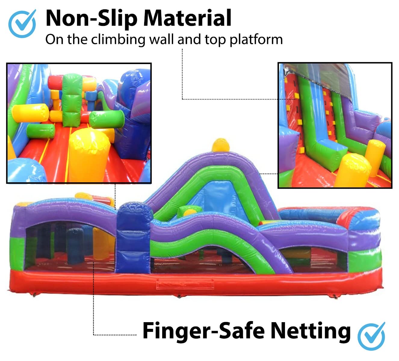 TentandTable Giant Inflatable Obstacle Course Rock Climb & Slide, Rainbow