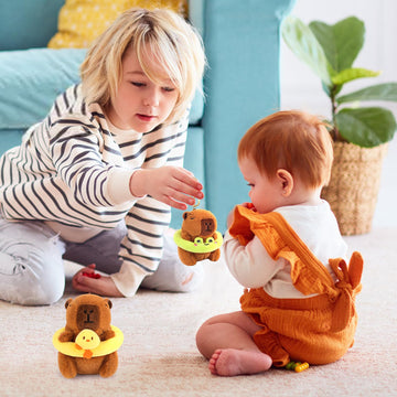 Achwishap 2PCS Capybara Plush Keychain,Cute Keychain Capybara Stuffed Animal,Soft Capybara Plush Toys Key Chain,Kawaii Plushies Stuffed Toys