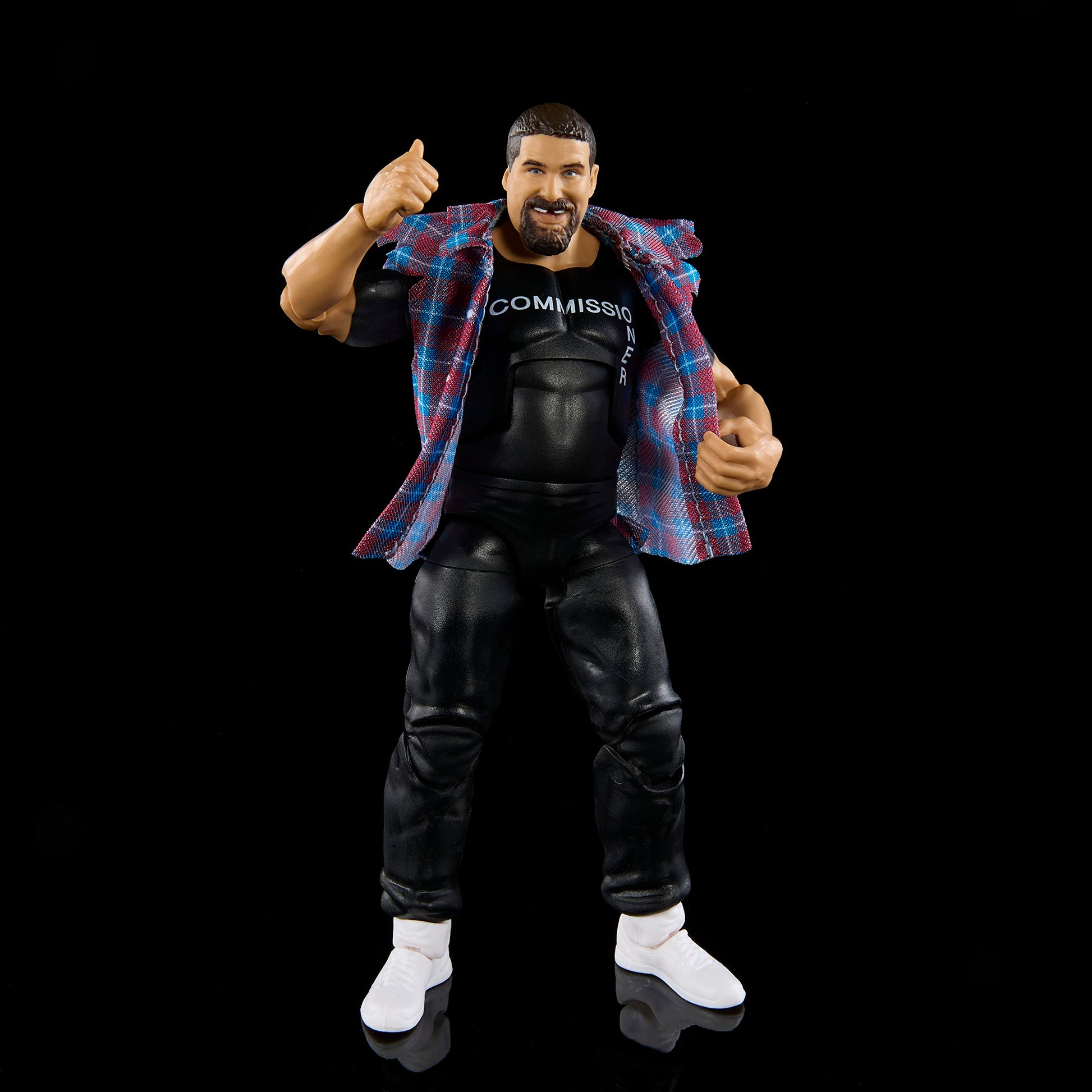Mattel WWE Elite Collection Action Figure & Accessories, Series #102 Commissioner Foley 6-inch Collectible with 25 Articulation Points & Swappable